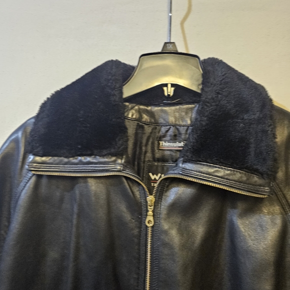 Wilsons Leather Black Shearling Jacket - Picture 7 of 9